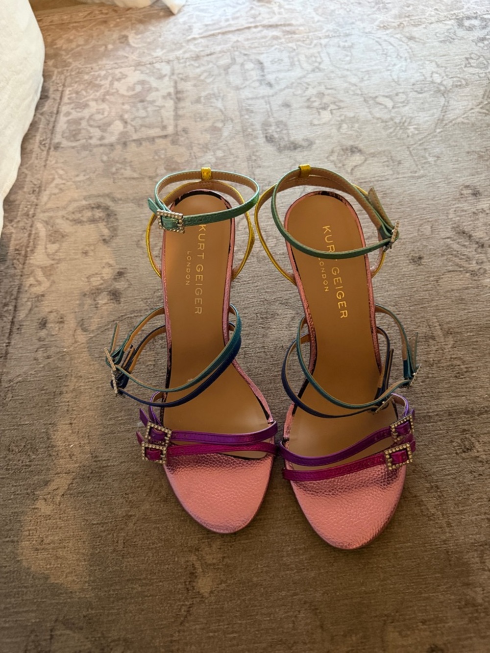 Kurt Geiger Pierra Multicolor Strappy Heeled Sandals